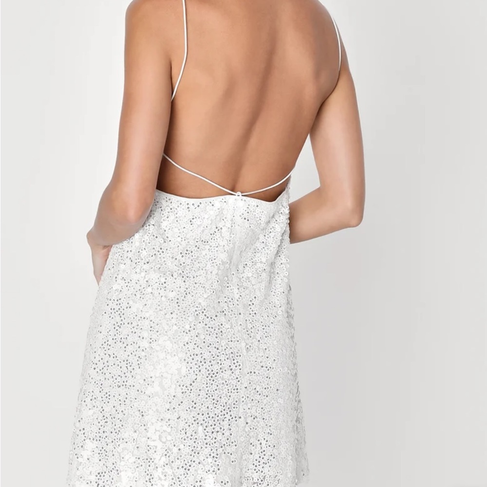 Lulus Force of Fashion White Sequin Dress